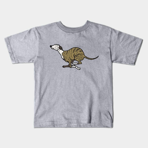 Whippet illustration Kids T-Shirt by JennyGreneIllustration